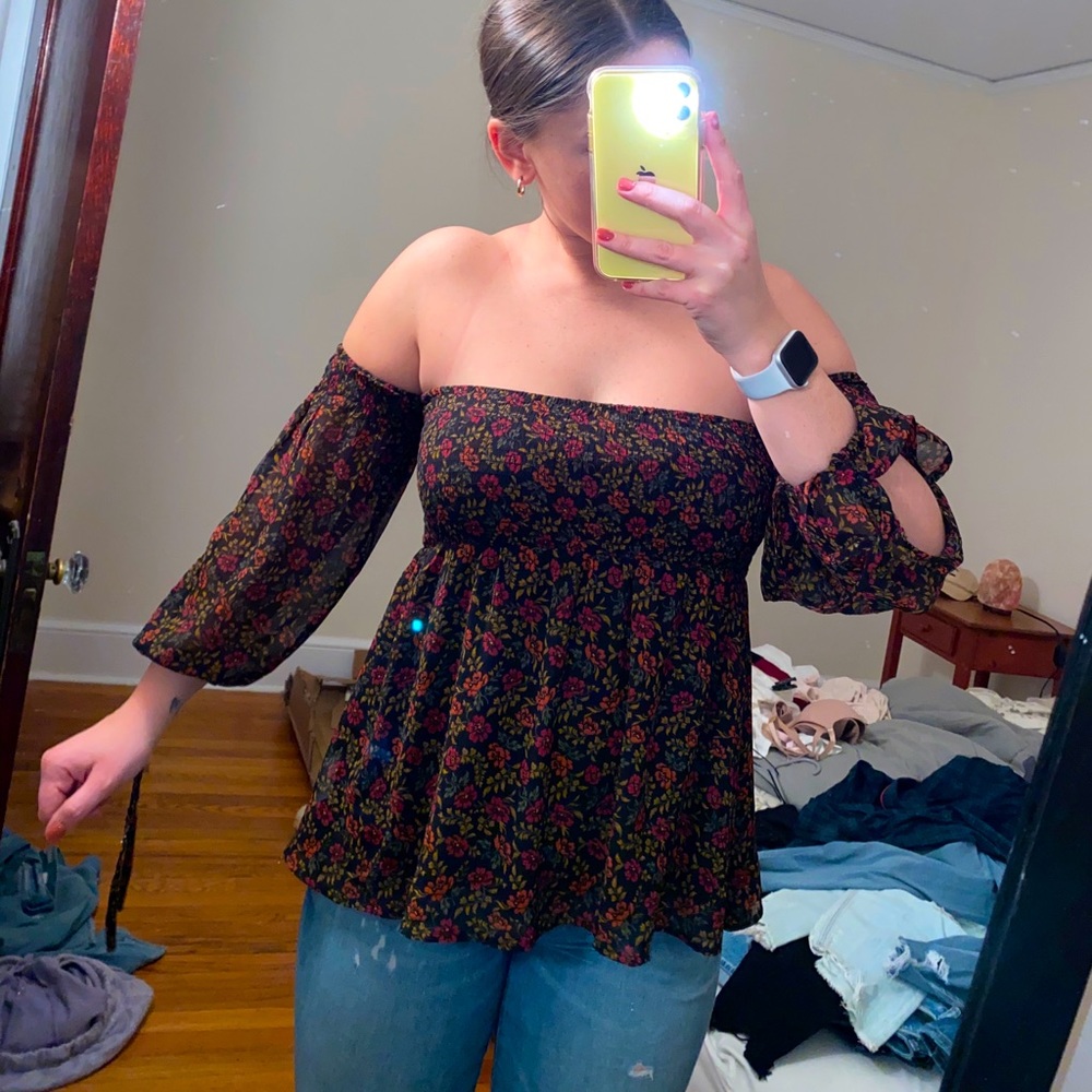 Off the shoulder floral top